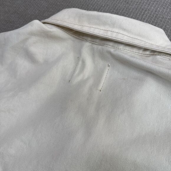Stoosh Vintage Denim Off-white Barn Chore Coat Button Up Work Jacket XL Shacket - Picture 8 of 8